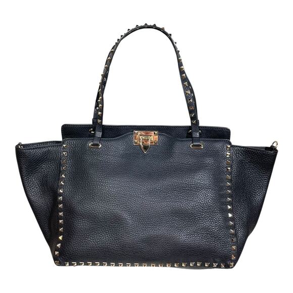 Valentino Garavani Medium Grainy Calfskin Rockstud Bag Black - Picture 2 of 12